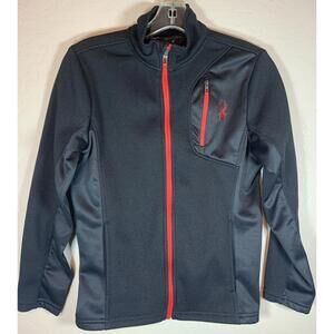 Spyder Black Red Spider Logo Pocket Moto Jacket Sz M 0853